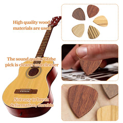 5 Pcs Wooden Set Of Picks Guitar Wooden Guitar Picks Flexible Guitar Pick Made Of Real Wood For Electric Acoustic And Bass Personalised Guitar Picks Bass Guitar Picks for Practice Ukulele Instrument