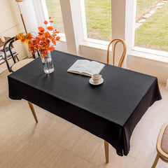 Home Brilliant Black Tablecloth Table Protectors Thick Durable Table Cloth for Dining Table Patio Table, Table Cloths Rectangle 55x72 Inch, Black, 140CM x 183CM