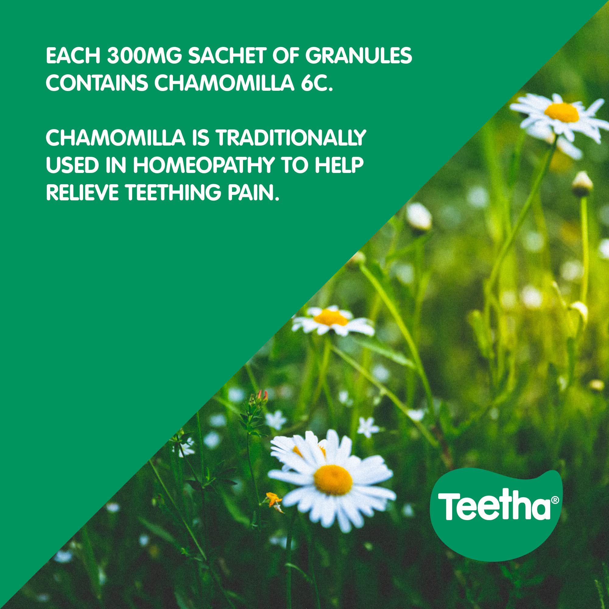 Teetha Baby Teething Granules, 40 Sachets, 3and Months, 6c Chamomilla, Homeopathic Relief For Soothing & Calming Teething Symptoms, System-Booster For Babies & Toddlers