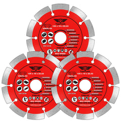 3 x TopsTools TTDS125_3 125mm (5 inches) x 10mm x 22.23mm Bore Segmented Diamond Angle Grinder Circular Saw Blades Compatible with Bosch Dewalt Makita Milwaukee and Many Others