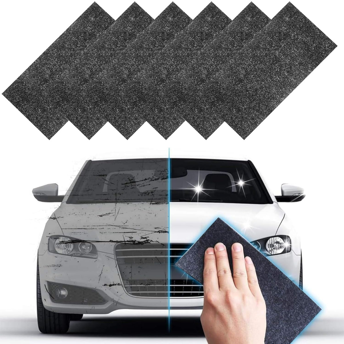 Nano Sparkle Cloth for Car Scratches (6 PACK),2024 Upgrade Nano Sparkle Cloth Car Scratch Remover Cloth, Multi-Purpose Nano Magic Cloth Easy to Repair Small Scratched Water Spots For All Car