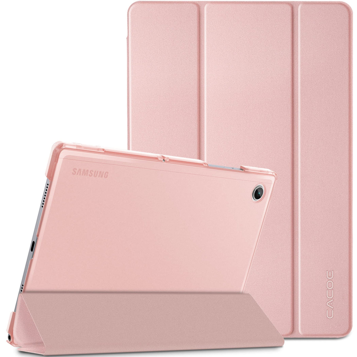 CACOE Case for Samsung Galaxy Tab A8 10.5 2021 Tablet (SM-X205N/ ‎X200N), Ultra Slim Folding Hard Back Shell Stand Cover for Samsung Tab A8 10.5 Inch Tablet, Rose Gold