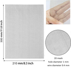 4 PCS Stainless Steel Woven Wire 20 Mesh Metal Mesh Sheet Rodent Control Insect Mesh Pest Proofing Mesh for Windows, Door, Filter, 12 x 8 Inches (300X 210mm)