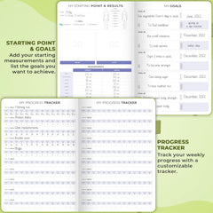 Clever Fox Fitness & Food Journal – Nutrition & Workout Planner for Women & Men – Diet & Gym Exercise Log Book with Calendars, Diet & Training Trackers - Undated, A5, Hardcover (Apple Green)