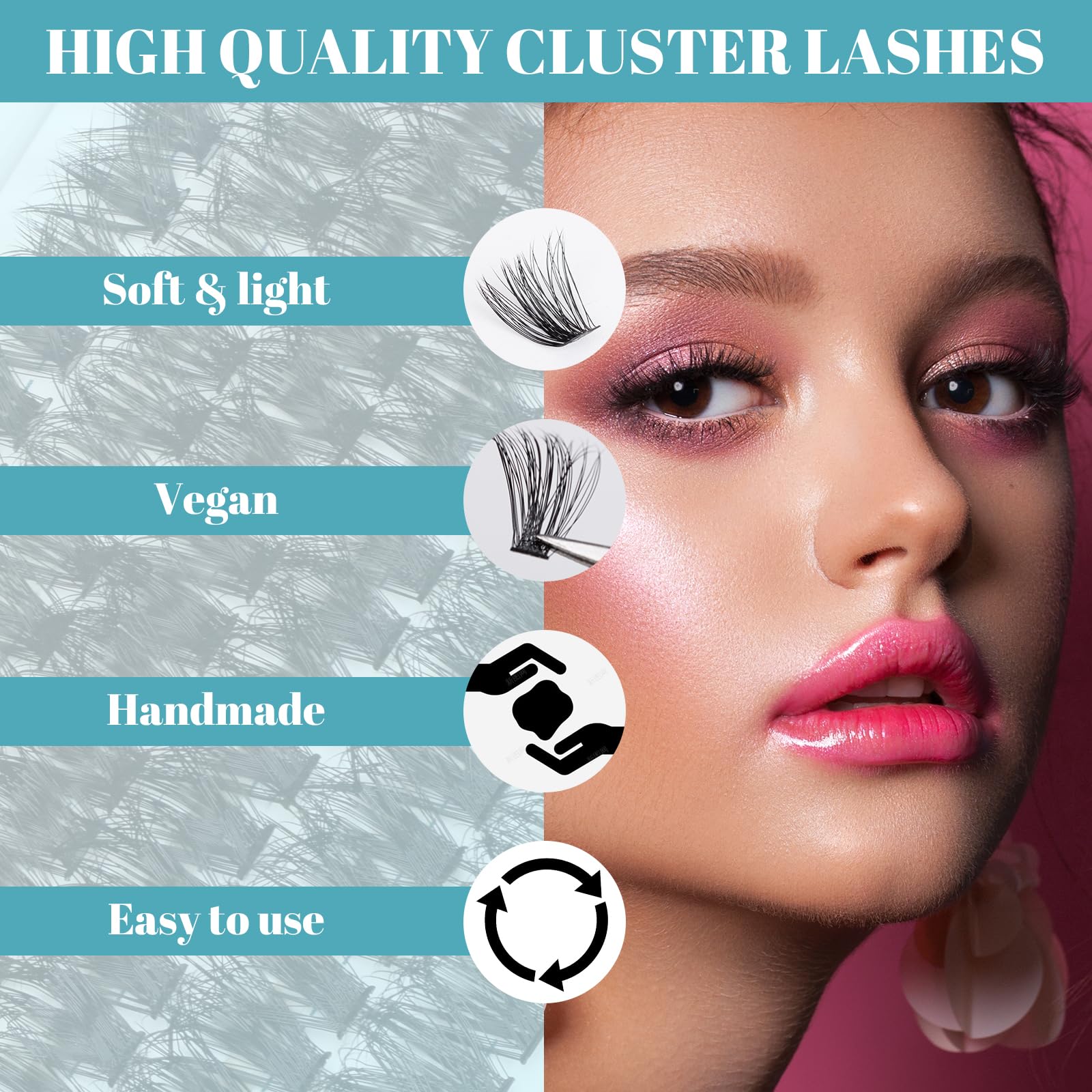 SISILILY 120 Lash Clusters DIY False Eyelashes Mega Cluster Lashes with Eyelash Glue and Lash Tweezers C D Curl-120-60P