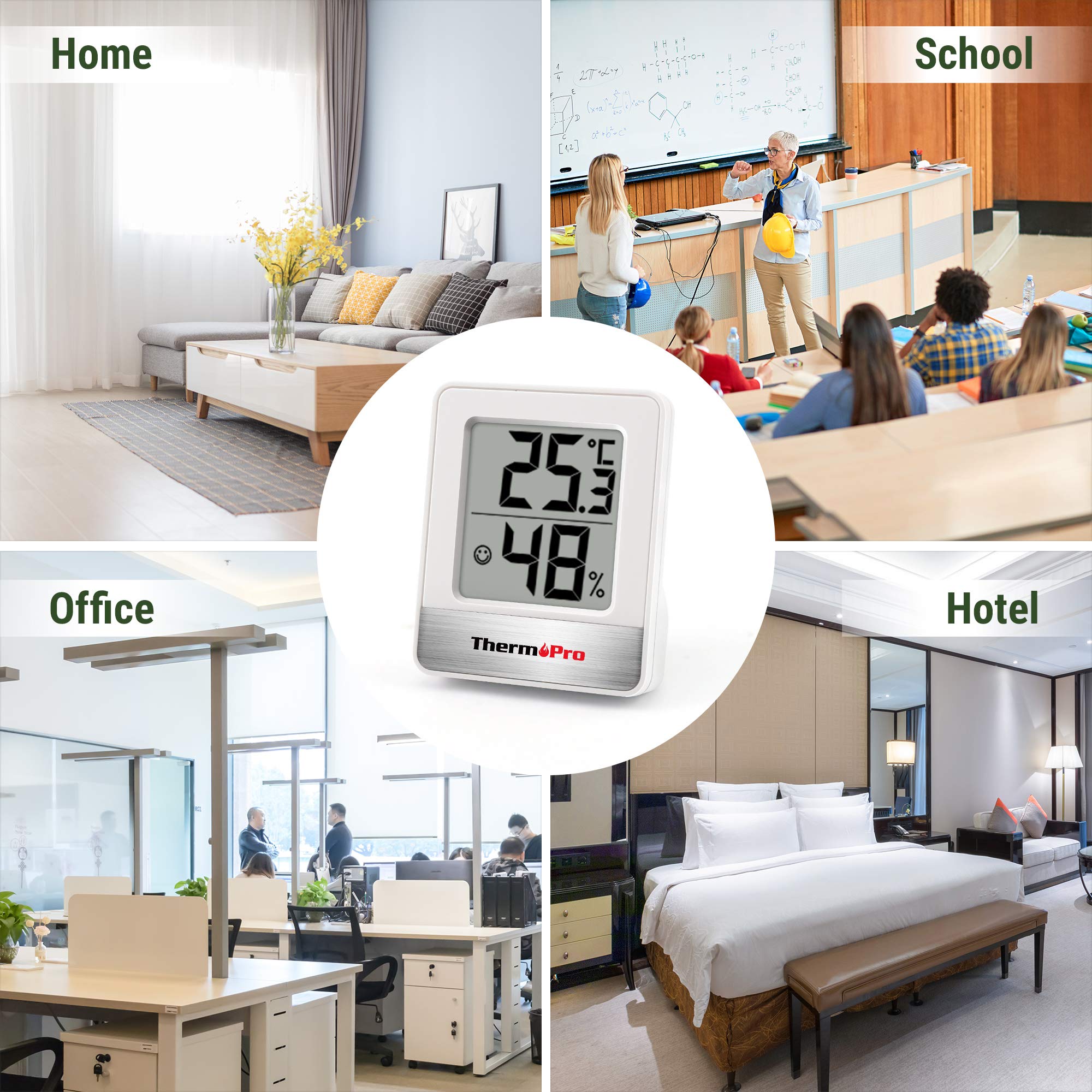 ThermoPro TP49-2 Digital Room Thermometer Indoor Hygrometer Mini Temperature Monitor Humidity Meter for Home Office Air Comfort Thermo Hygrometer