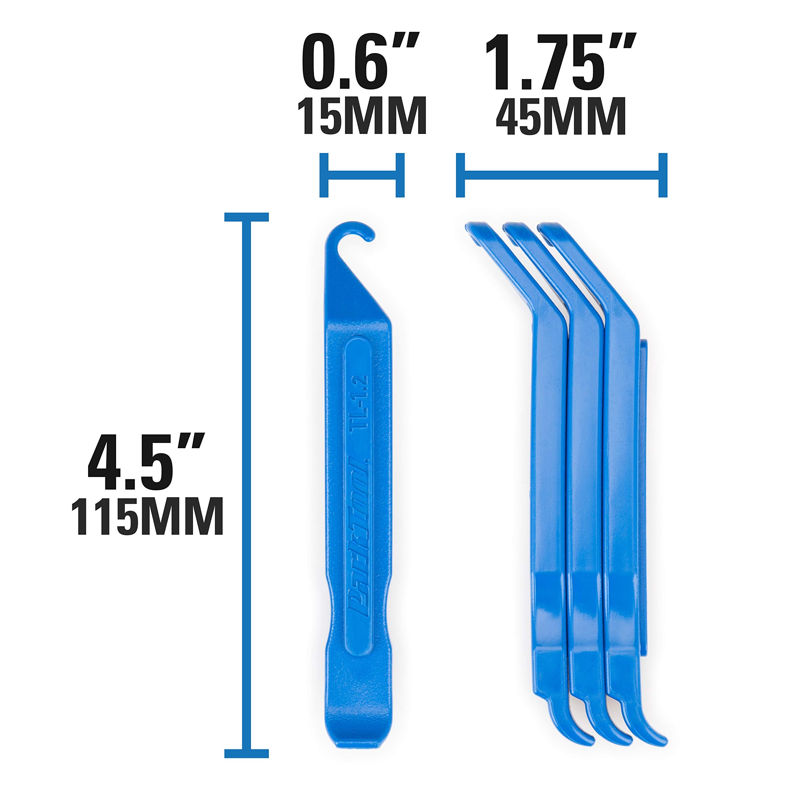 Park Tool TL-1.2 - Tyre Lever Set Of 3 Carded Tool, Blue