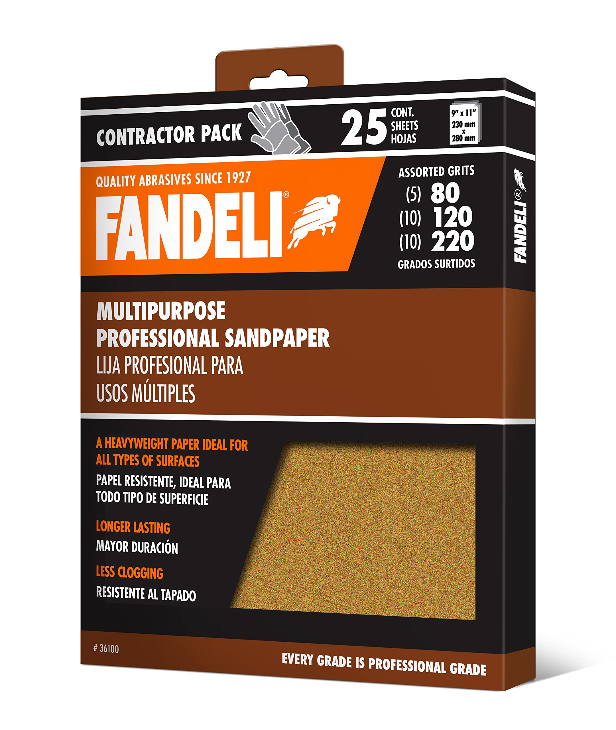 Fandeli   Multi-Purpose Sanding Paper   Assorted Grits (80,120,220)   25 Sheets of 23 x 28 cm   Perfect for Sanding Metal and Sanding Wood   Hand Sanding   Orbital Sanders