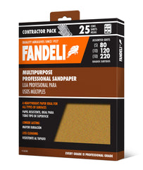 Fandeli   Multi-Purpose Sanding Paper   Assorted Grits (80,120,220)   25 Sheets of 23 x 28 cm   Perfect for Sanding Metal and Sanding Wood   Hand Sanding   Orbital Sanders