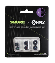 Shure Comply Foam Sleeves P-Series (Greater Sound Isolation than 100 Series) - Professional Replacement Memory Foam Tips for Shure Earphones - 6 Pack (3 Pairs), S/M/L, 1 Each (EACYF1-6KIT)