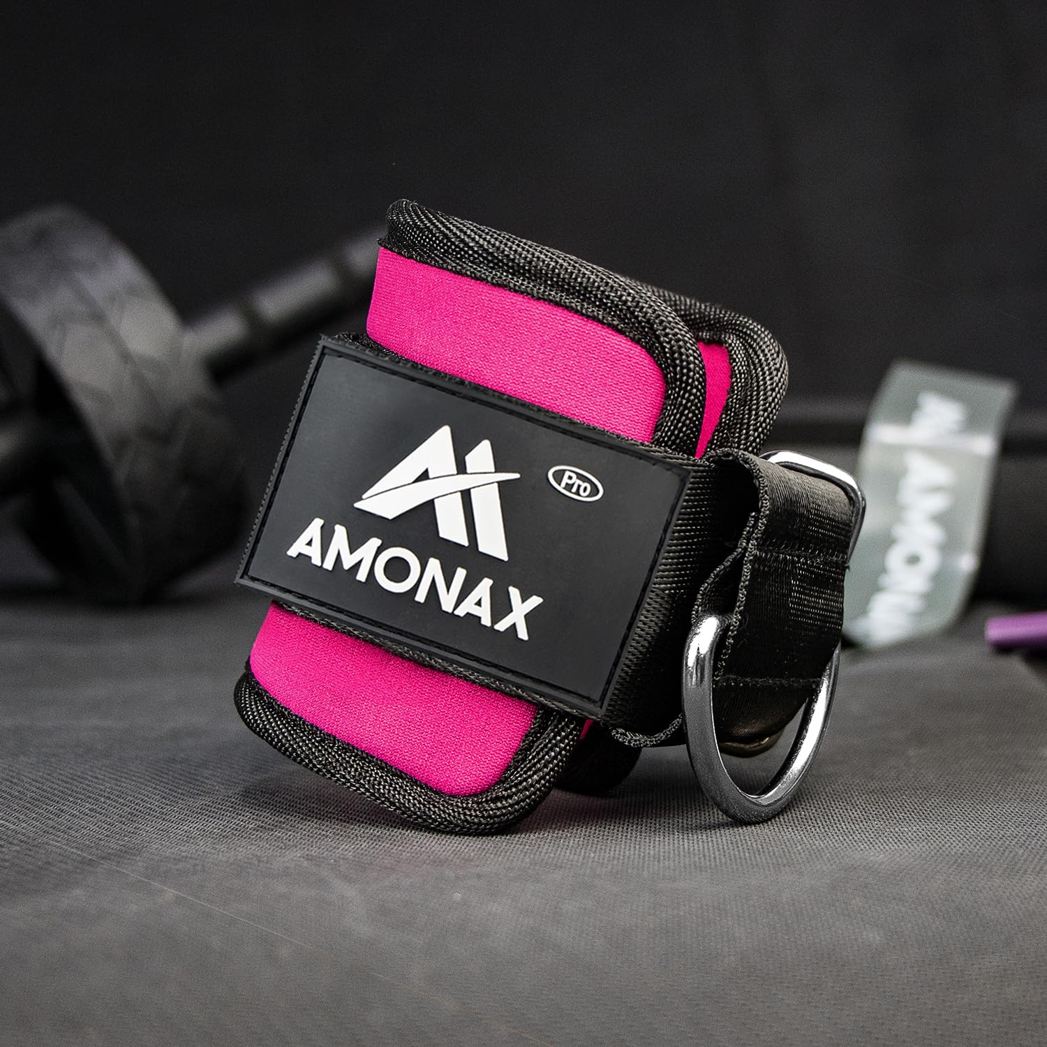 Amonax Ankle Straps for Cable Machines - Ankle Cuffs Cable Machine Attachments, Gym Ankle Strap Cable Attachment for Training and Workout at Home and Gym- 1 piece, Pink