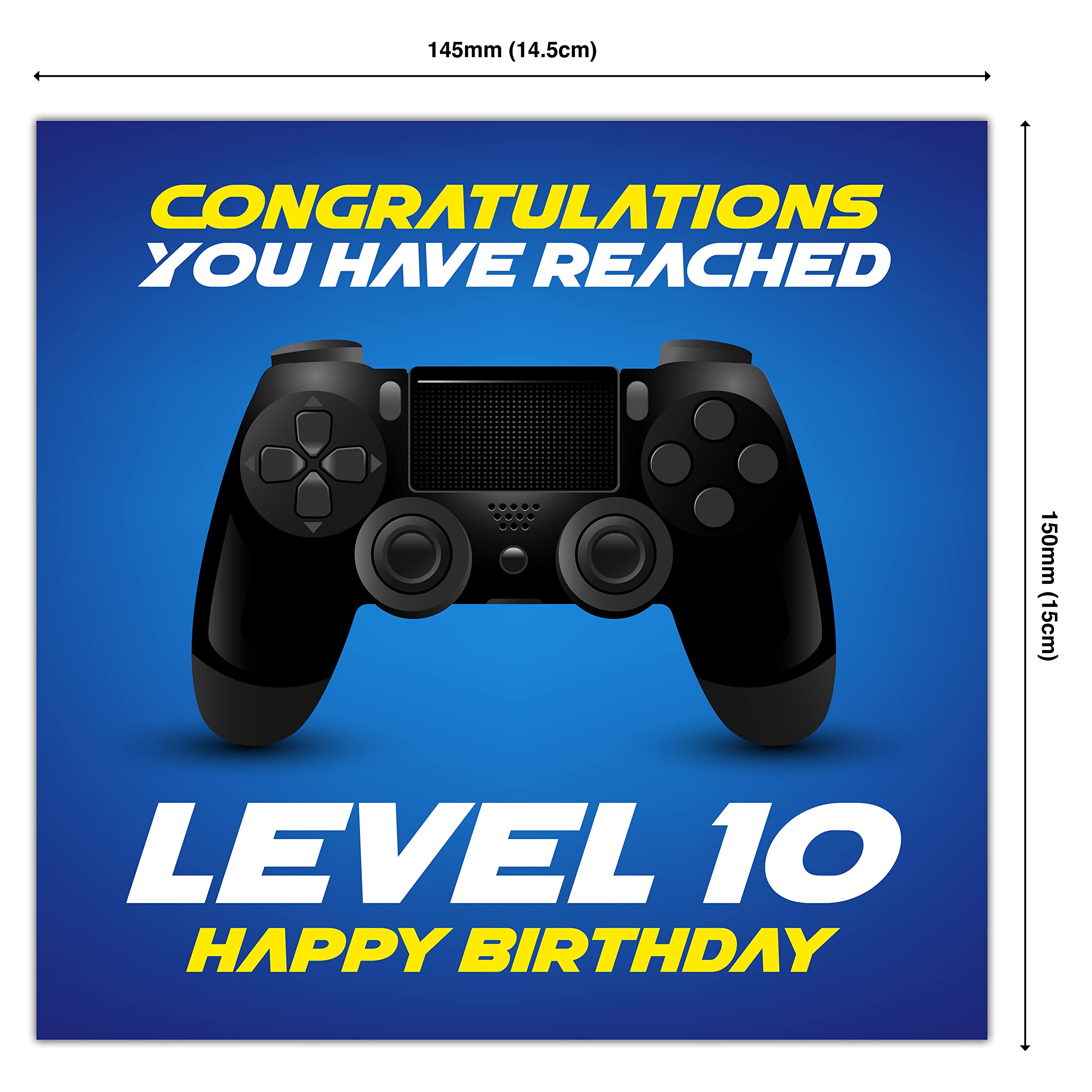 Punkcards 10th Birthday Card - Gamer Birthday Card - Congratulation You Have Reached Level 10 Happy Birthday - Birthday Cards - Age 10th Ten Tenth - Video Gaming Card