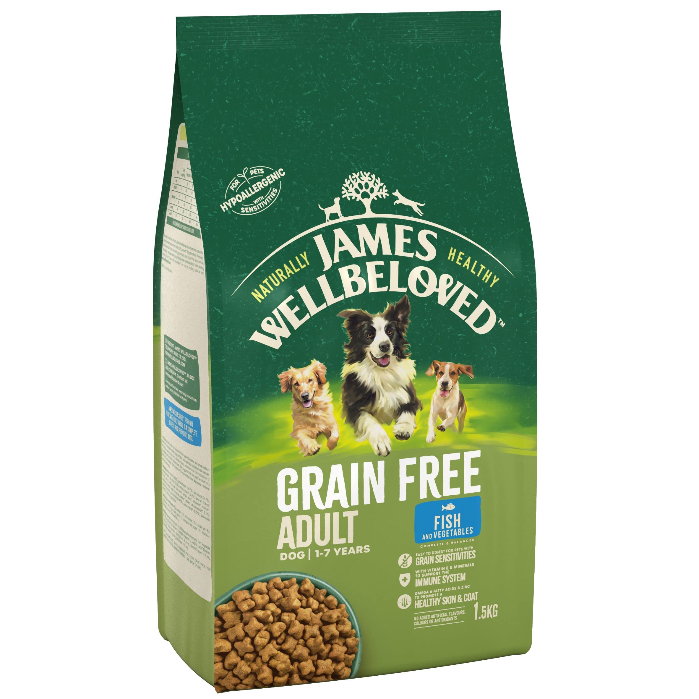 James Wellbeloved Complete Dry Adult Dog Food Fish and Vegetable, 1.5 kg