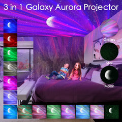 ibell Galaxy Projector Northern Lights Aurora Projector, 14 Colors Star Projector Sensory Lights Night Light Projector for Bedroom, Moon Galaxy Light Projector with White Noise & Timer for Kids Gift