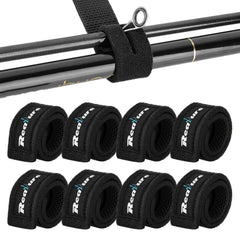 Realure 8 Pcs Fishing Rod Straps Adjustable Neoprene Ties Straps Elastic Fishing Rod Belt Ties for Fixed Fishing Rods Gear Strap Spinning Rod Sea Rod Feeder Rod Carp Rod Wrap Protectors