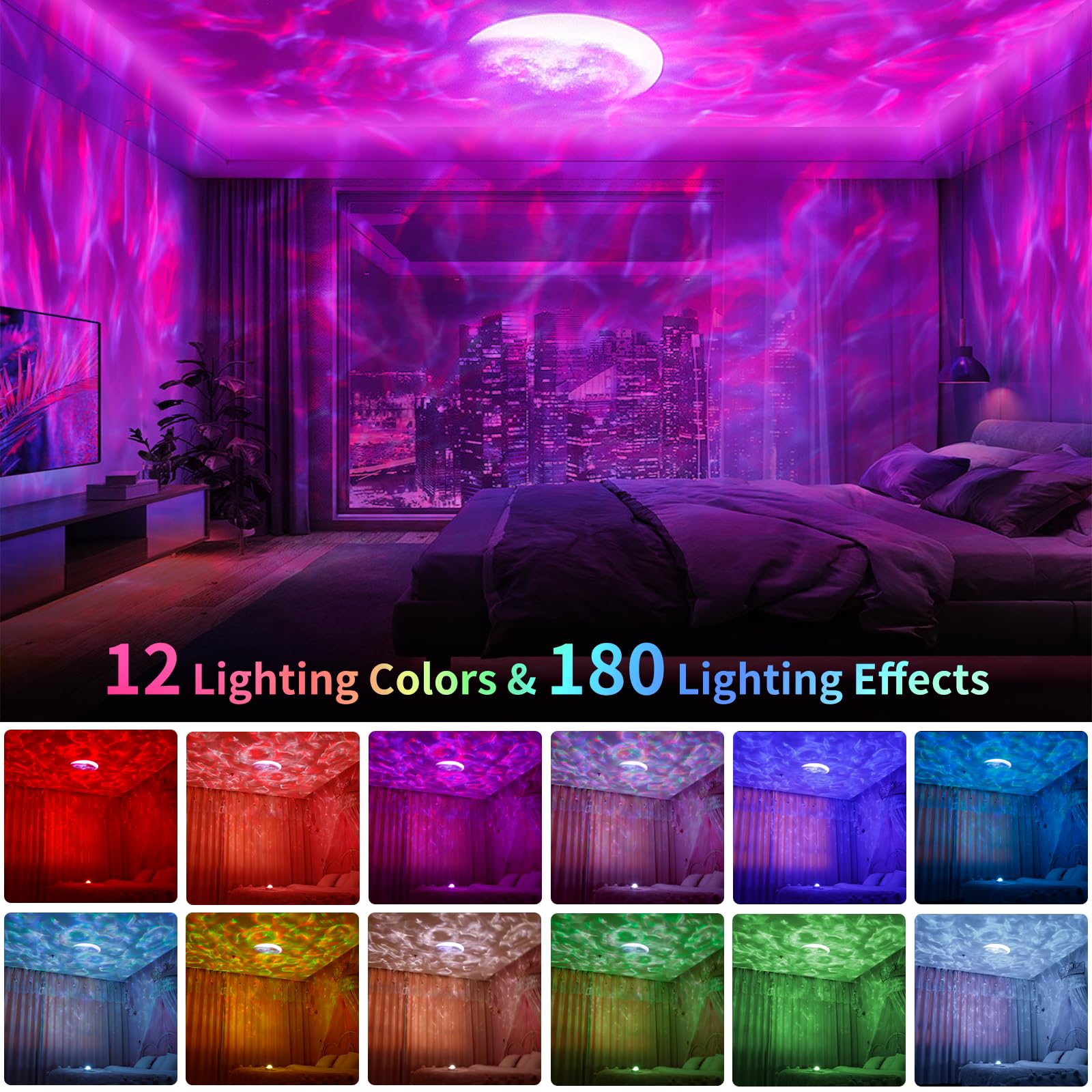 Moredig Galaxy Light Projector for Bedroom, Sensory Lights with 13 Color, Galaxy Projector Light for Bedroom Star Projector Mothers Day Gift for Kids Teen Boy Girl (Art Deco)