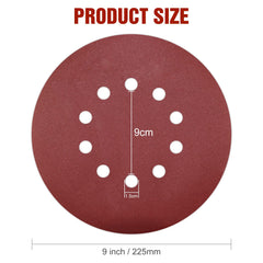 KONGMING 225mm sanding disc 10 Pcs 10 Hole Hook and Loop Grit P240 Sanding pads 9 inch sandpaper for Drywall Sander Long Neck Sander Sanding Giraffe