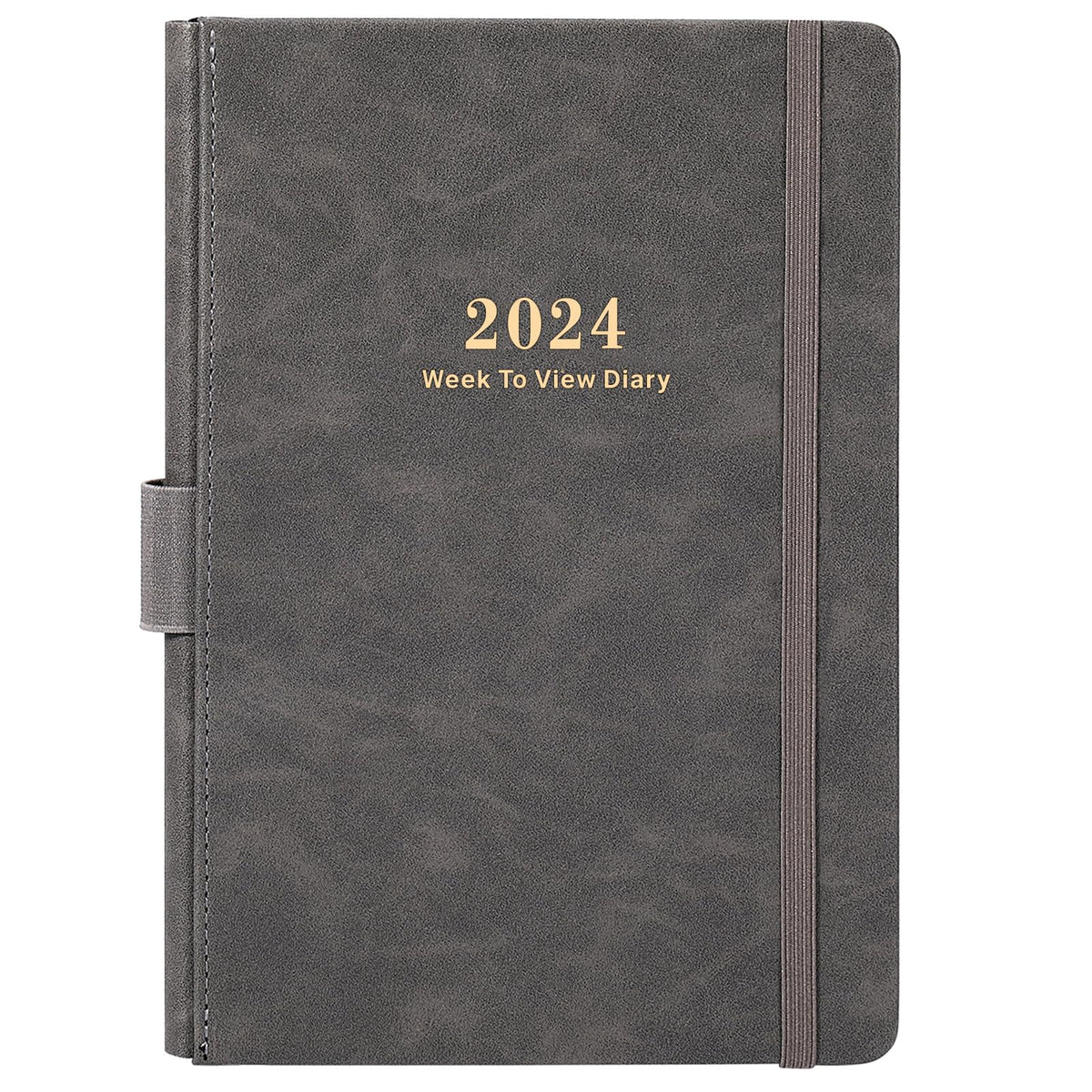 Diary 2024 - Diary 2024 A5 Week to View from January 2024 to December 2024, 14.6 X 21 cm, A5 Premium Thicker Paper with Pen Holder, Inner Pocket and 40 Notes Pages