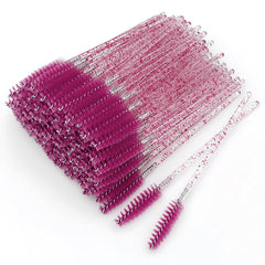 Obidodi 100 Pcs Brush Mascara Wands, Eyelash Brush Pack, Applicator Eyebrow Brush, Eyelash Mascara Brushes for Lash Extensions, Eyebrows Contouring and Makeup (Purple), 10cm/3.93inch