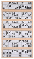 Bingo Tickets 600 Pad 6 To a Sheet 1-90 Perforated (Peach)