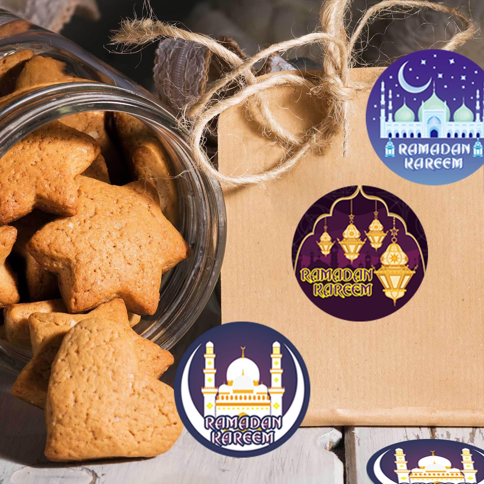 Eid Mubarak Stickers,10sheets Islamic Ramadan Mubarak Stickers Ramadan Gift Tags Sealing Labels Muslim Party Supplies Sticker Crafts for Children Kids Cookies Candy Envelopes Activity Classroom Reward