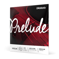 D’Addario Prelude Violin String Set, 4/4 Scale Medium Tension – Solid Steel Core, Warm Tone, Economical and Durable – Educator’s Choice for Student Strings – Sealed Pouch to Prevent Corrosion, 1 Set