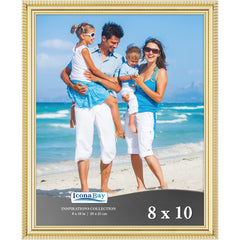 Icona Bay 10x8 Gold Picture Frame Beautifully Detailed Moulding, Contemporary Picture Frame, Wall Mount or Table Top, Inspirations Collection