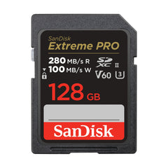 SanDisk 128GB Extreme PRO SDXC, Card up to 280MB/s, UHS-II, Class 10, U3, V60