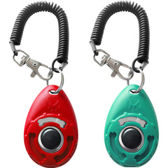 Pet Training Clicker with Wrist Strap - Dog Training Clickers (Red and Bluegreen)