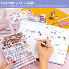 GoGirl Value Sticker Pack – 850and Small Aesthetic Stickers for Planner, Journal & Calendar – Holidays, Seasonal Stickers, Inspirational Quotes, to-dos, Appointments, Budgeting & Text Boxes – 19 Sheets