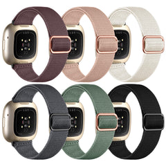 IMIVIO 6 Pack Nylon Straps Compatible with Fitbit Versa 3 Straps/Fitbit Versa 4 Strap/Fitbit Sense Strap/Fitbit Sense 2 Strap, Elastic Replacement Sport Band for Women Men, Light