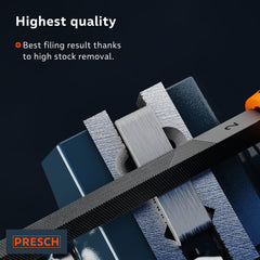 Presch File Triangular 200mm - Tapered Triangular File for Metal and Wood for Filing Angular Profiles - High Quality Triangular Metal File