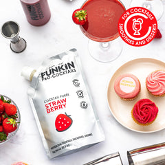 Funkin Pro Strawberry Puree for Cocktails, Cooking & Baking, Real Fruit Cocktail Ingredients, Puree Mixer 1 kg