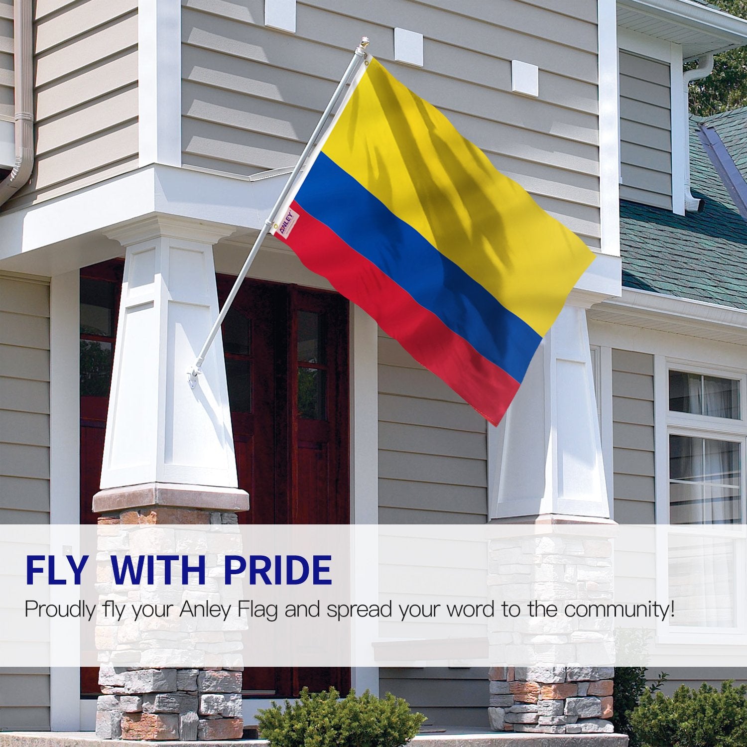 ANLEY Fly Breeze 3x5 Foot Colombia Flag - Vivid Color and UV Fade Resistant - Canvas Header and Double Stitched - Colombian National Flags Polyester with Brass Grommets 3 X 5 Ft