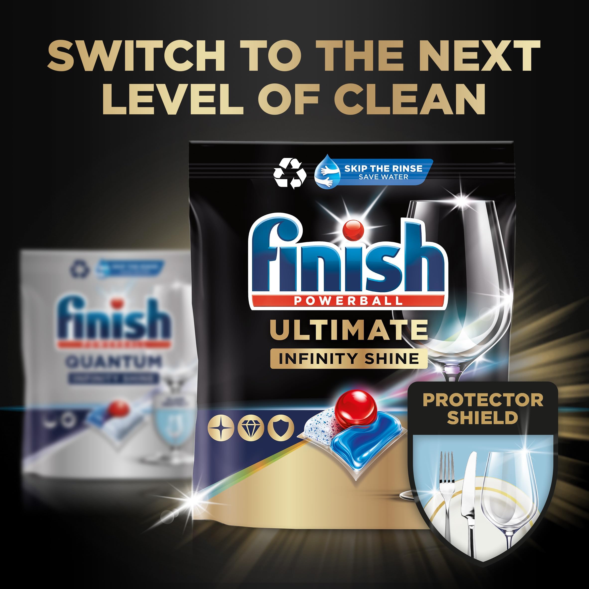 Finish Ultimate Infinity Shine Dishwasher Tablets Bulk, Scent: Fresh , Size: 80 Dishwasher tabs , Ultimate Clean and Shine