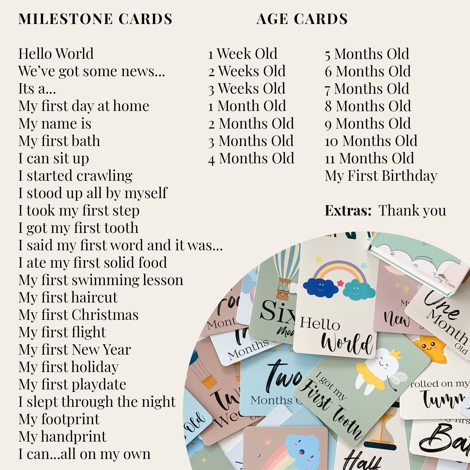 40 Baby Milestone Cards in Gift Box - Baby Shower Gifts for Mum - New Baby Gift for Boy or Girl - Unisex Milestone Baby Cards for New Parents Pregnancy Gifts and Keepsake