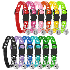 Reflective Cat Collars with Bells, Safe Quick Release Cat Collar, Adjustable to Fit All Domestic Cats(12 Pack)