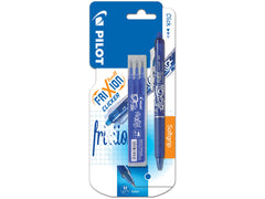 Pilot Frixion Clicker Erasable Retractable Rollerball 0.7 mm Tip Pen with Three Refills - Blue, Single Pen