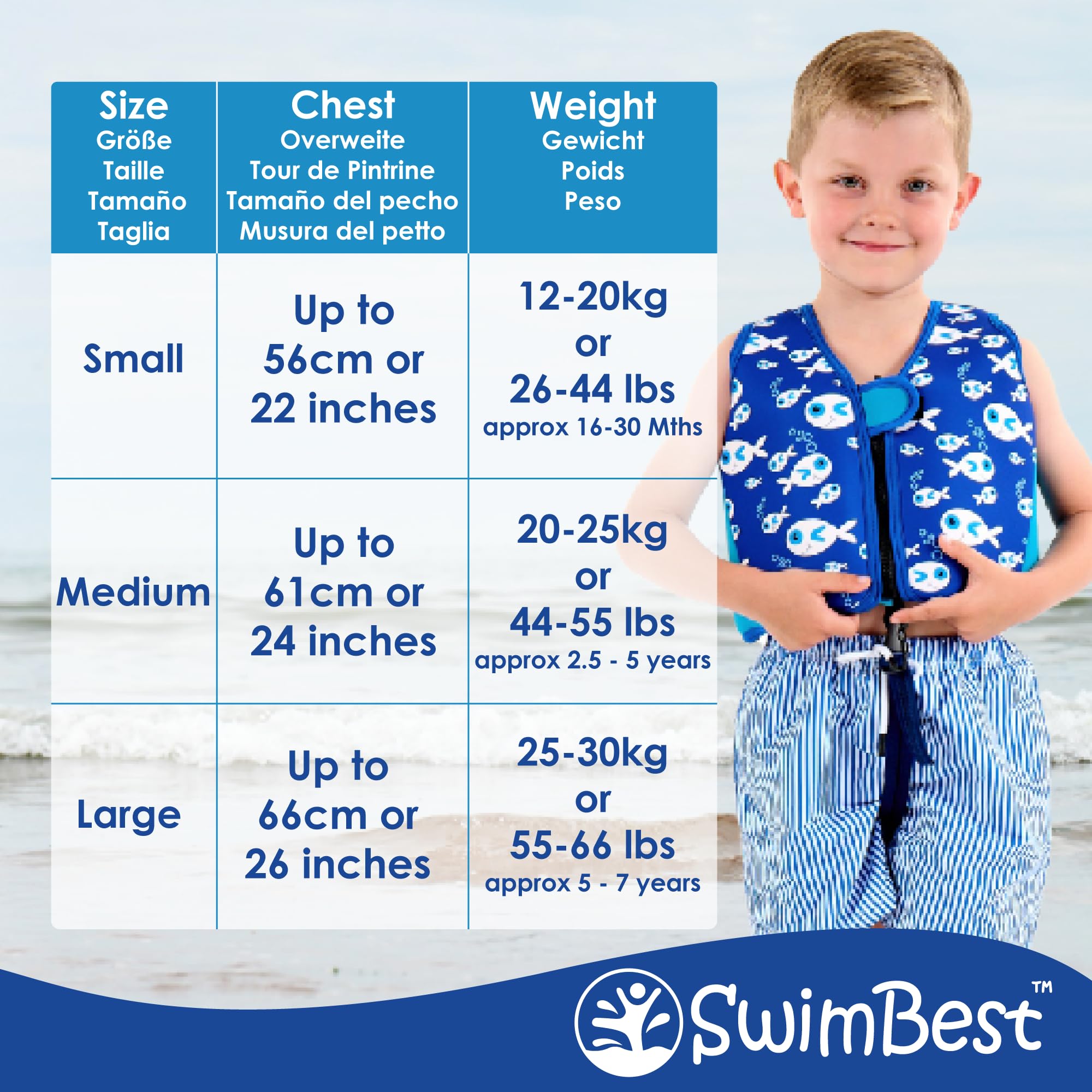 SwimBest Swim Vest - Swim Jacket/Buoyancy Aid with Safety Strap for ages 1.5-7 years old with Removeable Floats (Power of Flowers, Medium)