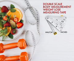 Dual Sided Durable Measuring Tape for Body and waist Measure includes free BMI weight control app and eBook, Clothes Fabric Sewing Tape Made Of Flexible Fiber Glass