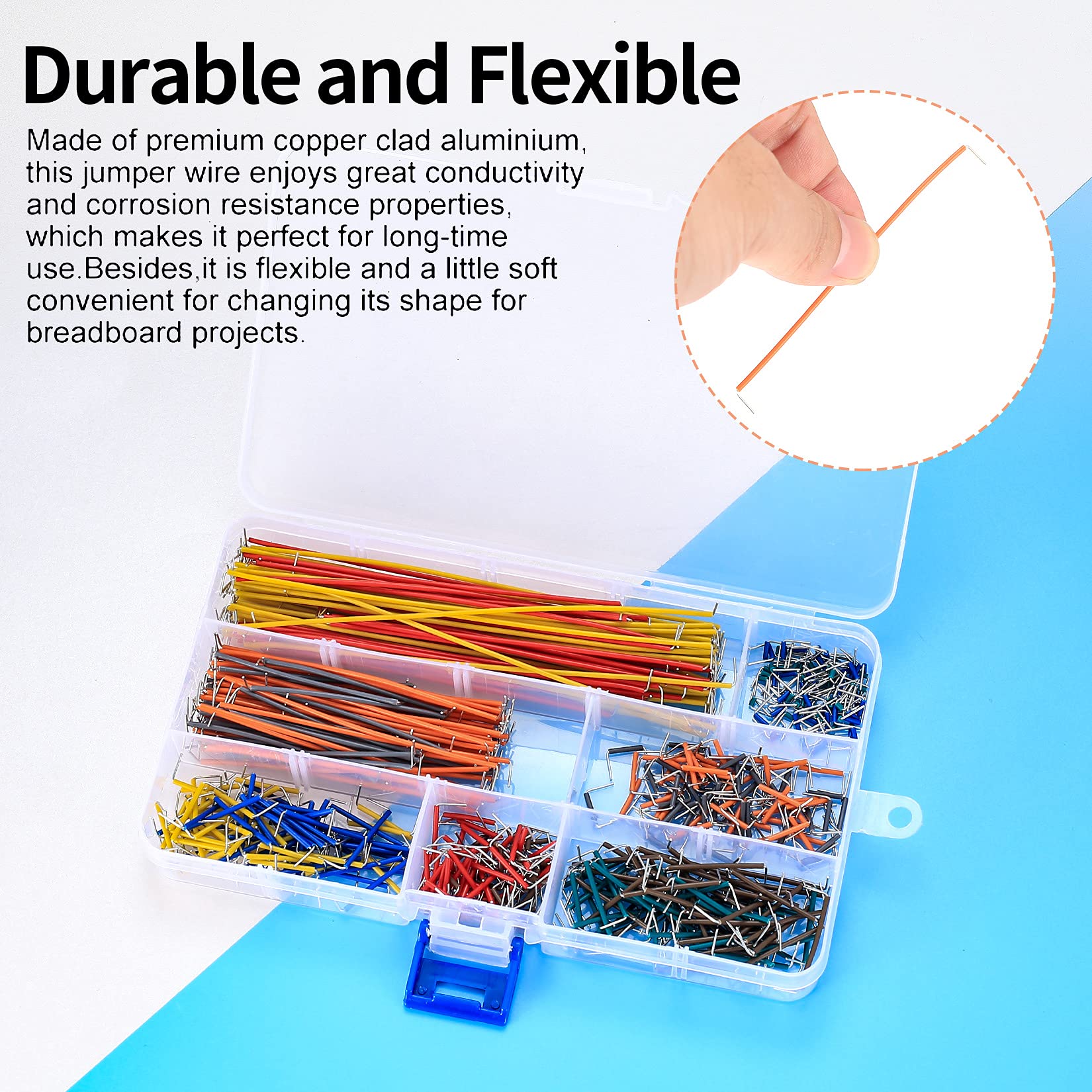 560 Pcs Jumper Wire Kit, 14 Lengths Assorted Breadboard Jumper Wire Cable, Preformed U-shape Solderless Jumper Wire Male to Male Jumper Wires Prototyping Breadboard