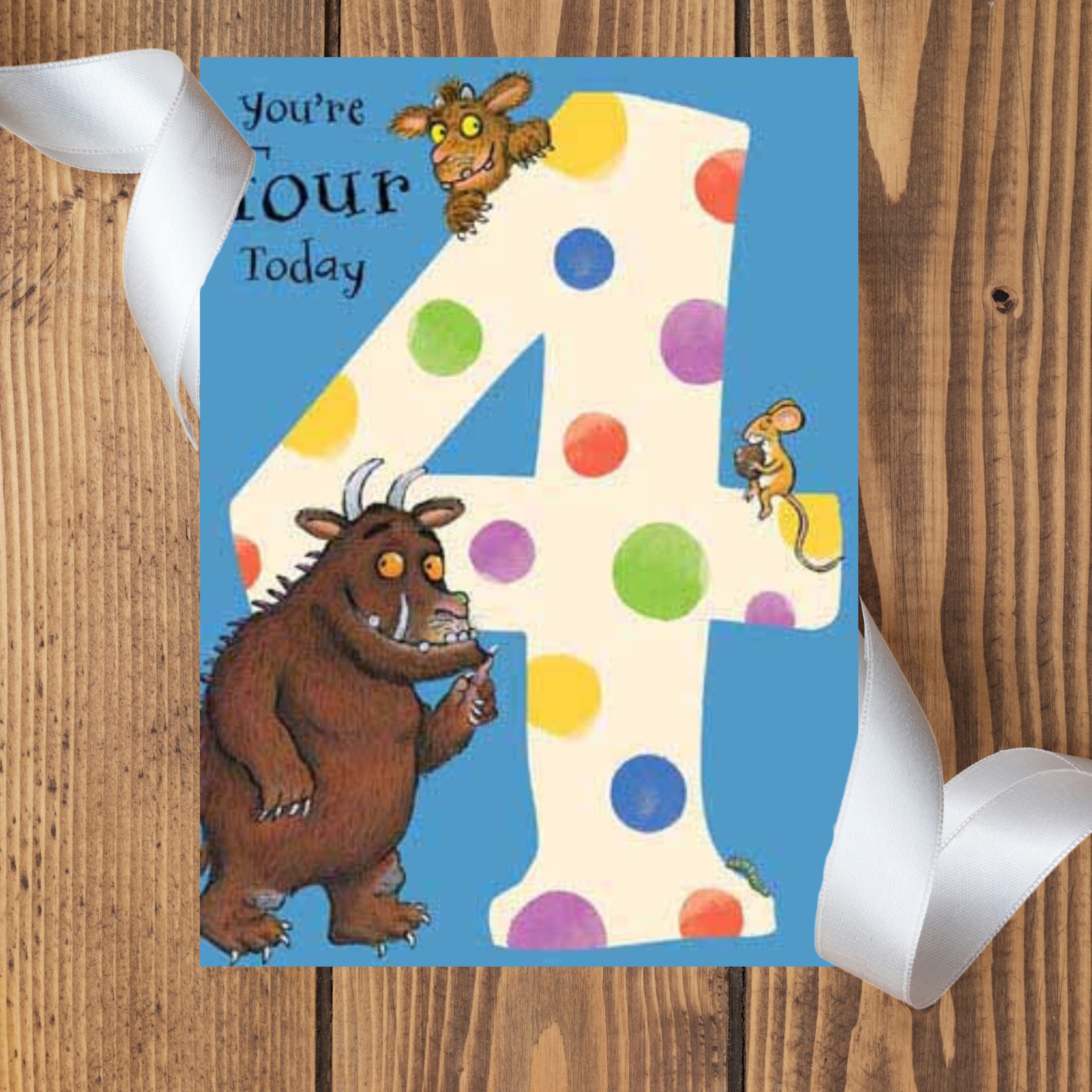 The Gruffalo, Age 4 , Happy 4th Birthday Card, Multi, 7 x 5, GR004