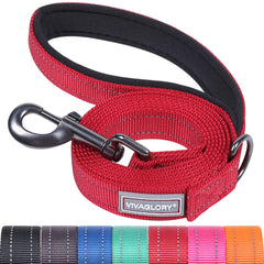 VIVAGLORY Dog Lead, Dog Walking Lead with Comfortable Padded Handle, Reflective for Safety, Heavy Duty Training Lead for Medium & Large Dogs