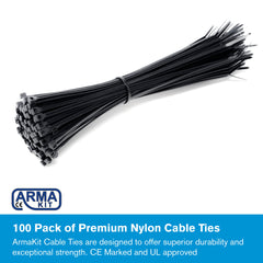 100 Pack of Cable Ties Black   CE Premium UL Nylon Strong Zip Ties, Extra Thick Cable Ties, Bicycle Tie Wrap, DIY Home Garage Office and Workshop   Heavy Duty Self Locking (200 x 2.5mm)