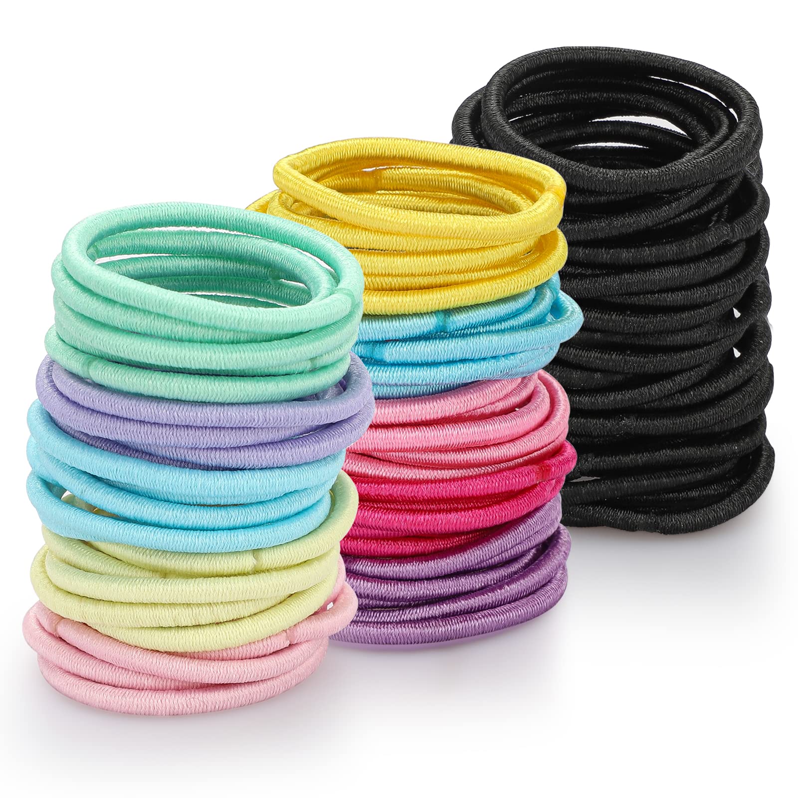 300pcs Multicolor Elastic Hair Bands,Girls Hair Ties for Thin Hair,Small Hair Ponytail Holders for Baby,2mm Thin Hair Tie for Kids,Hair Styling Accessories for Toddlers