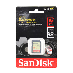 SanDisk Extreme 16 GB SDHC UHS-I U3 Memory Card, up to 90 MB/s Read (Newest Version) SDSDXNE-016G-GNCIN , Gold