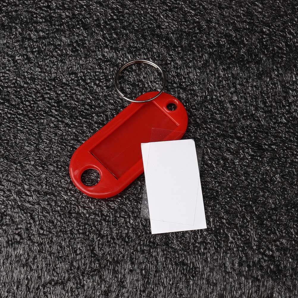 Pengxiaomei 100pcs Key Tags, Plastic Keyring Tags with Ring 10 Colors ID Label Tag Luggage Id Labels Name Tags Id Tags Key Rings