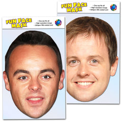 Party People Ant and Dec - TWIN PACK - READY TO WEAR CELEBRITY FACE MASKS - Ant Dec