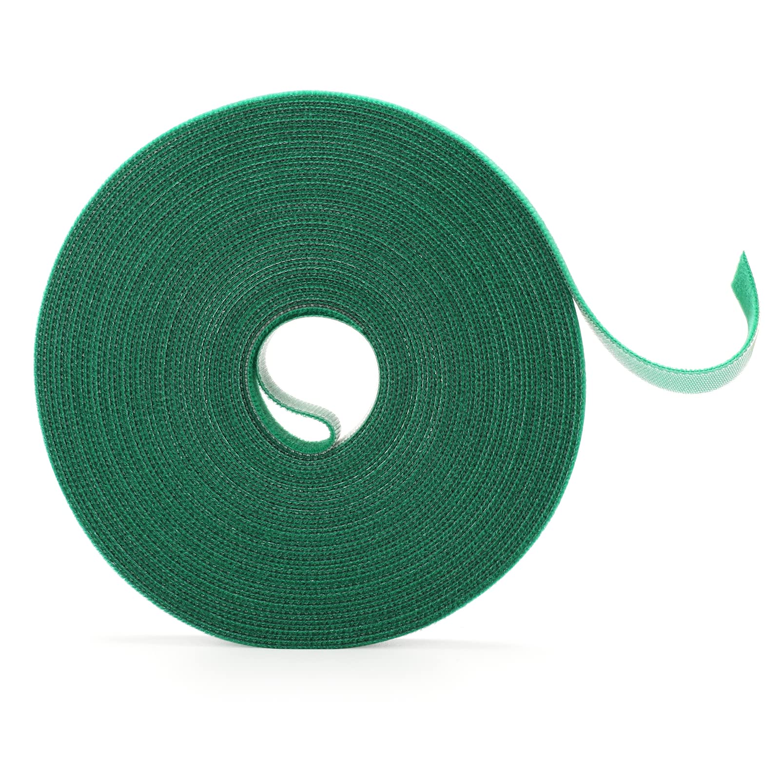 KINGLAKE 12mm 10m Green Garden Tape Plant Tie, Self Adhesive Hook and Loop Tape, Sticky Strips Tree Shrub Ties Strap