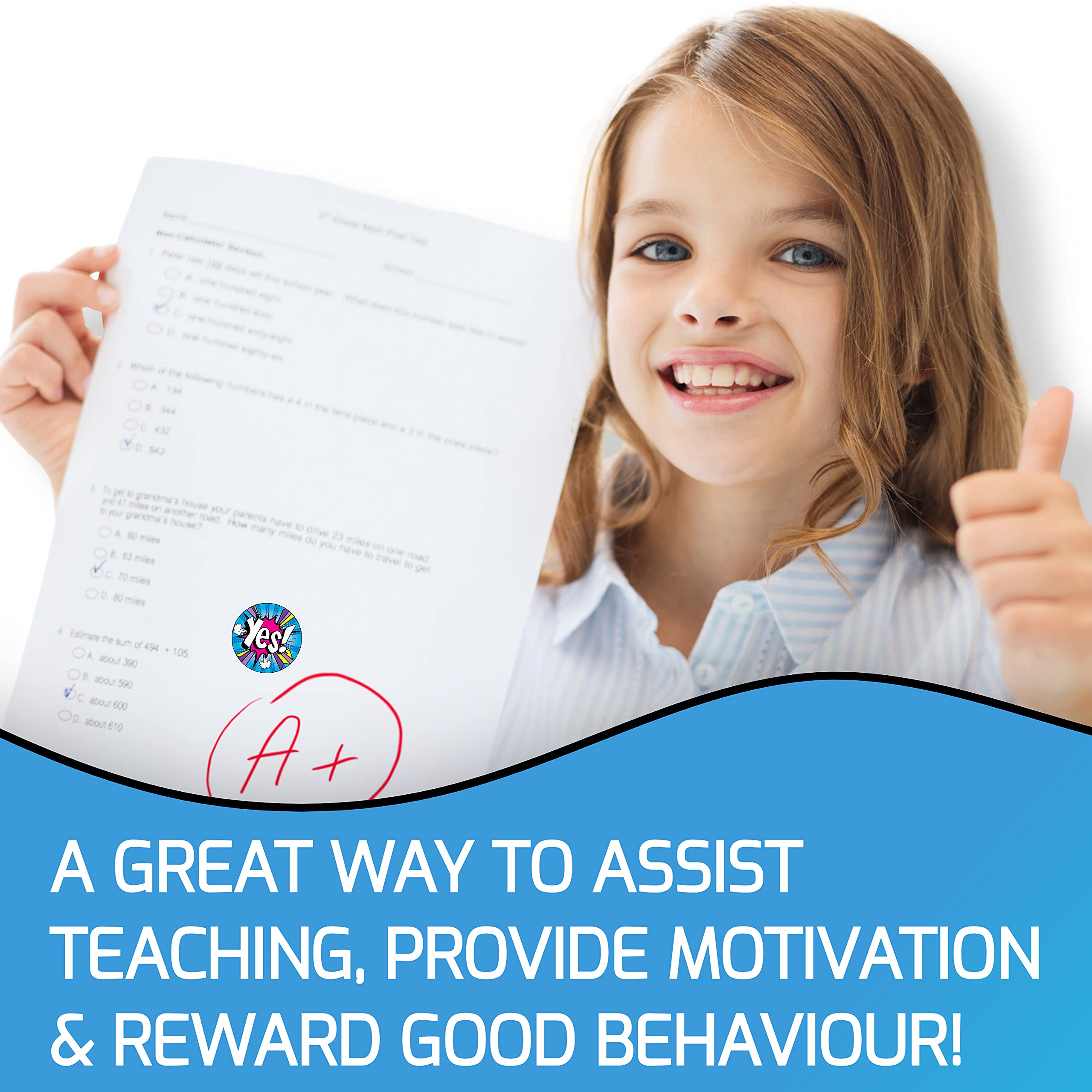 200 Reward Stickers for Children - Premium Well Done Stickers For Teachers, 25mm Stickers For Children School Good Behaviour, 8 Design Teacher Stickers For Good Work, Praise Stickers By Innoveem